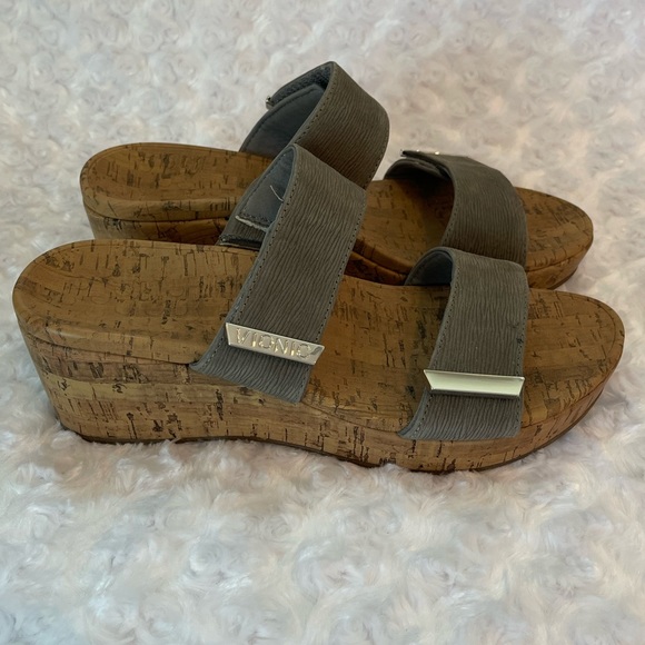 Vionic | Shoes | Vionic Gray Wedge Slip On Sandals Velcro Straps Comfort Shoe Size 9 | Poshmark